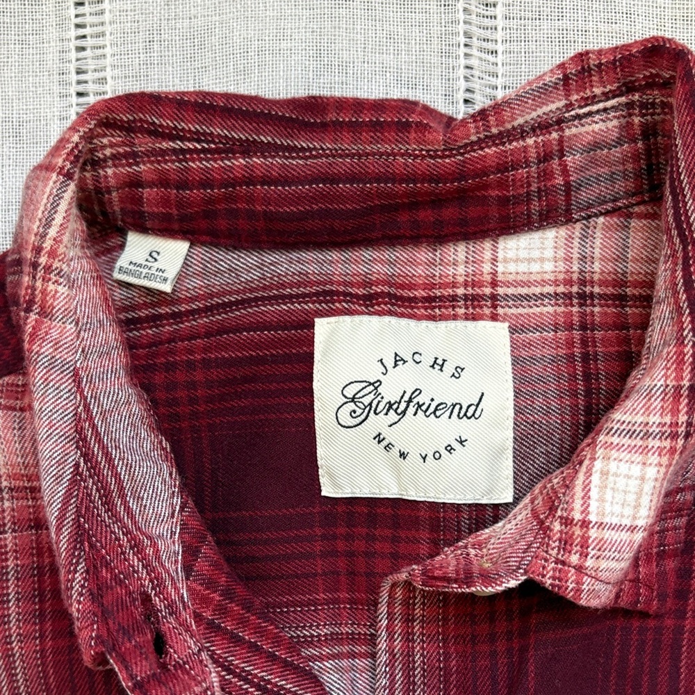 JACHS Girlfriend Grunge Red Plaid Button Down Shirt - Picture 10 of 14